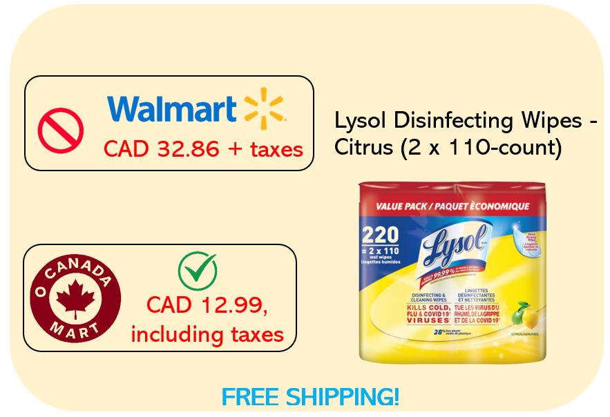 Lysol Disinfecting Wipes - Citrus (2 x 110-count)