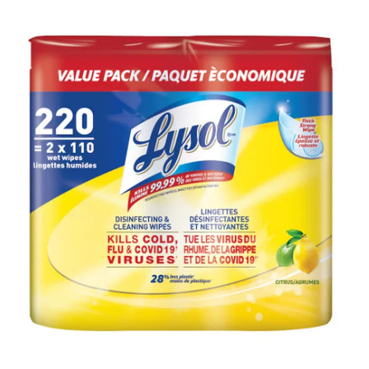 Lysol Disinfecting Wipes - Citrus (2 x 110-count)
