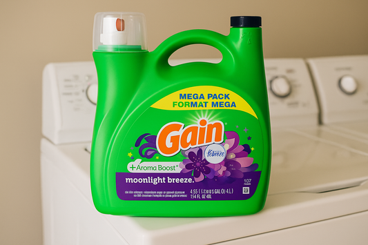 Gain Liquid Detergent 2X He Compatible Moonlight Breeze 4.55L, 107 Loads
