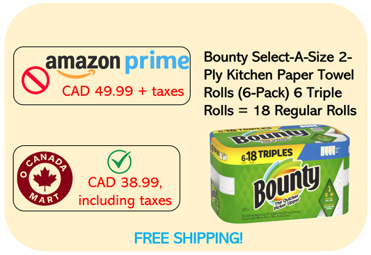 Bounty Select-A-Size 2-Ply Kitchen Paper Towel Rolls (6-Pack ) 6 Triple Rolls = 18 Regular Rolls